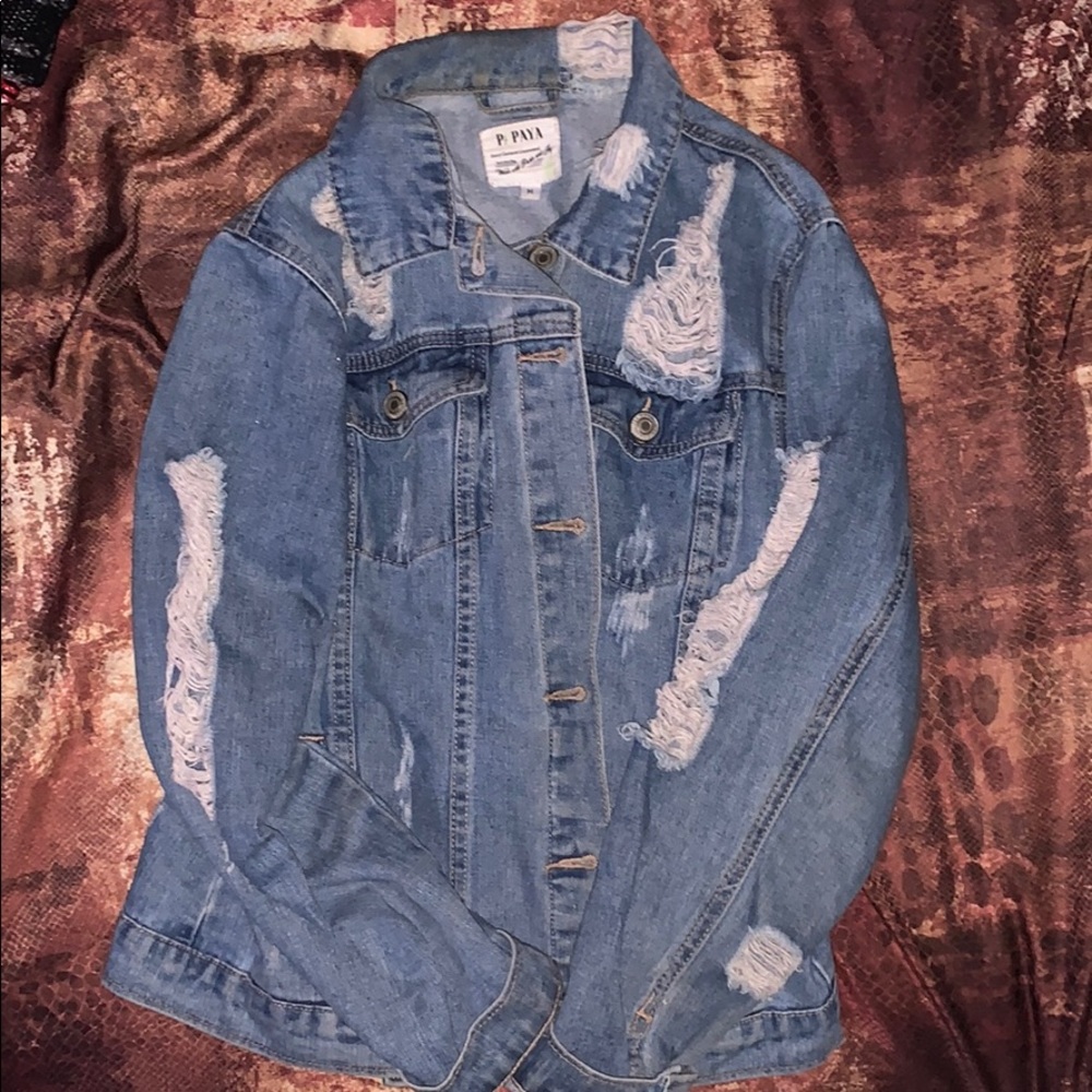 denim distressed jean jacket